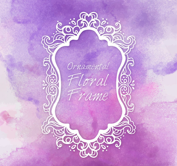 花纹框架紫色背景