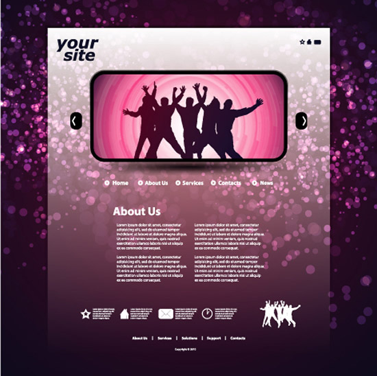 紫色背景网站页面