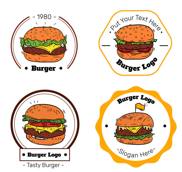 彩绘汉堡包标志