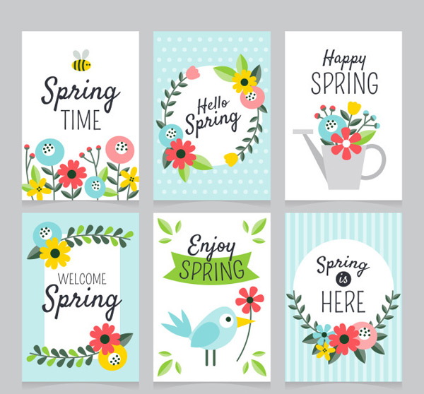春天花卉装饰卡片