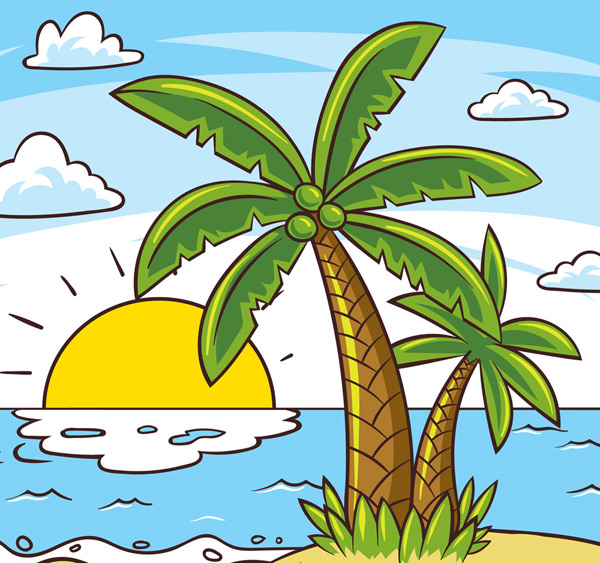 棕榈树大海风景
