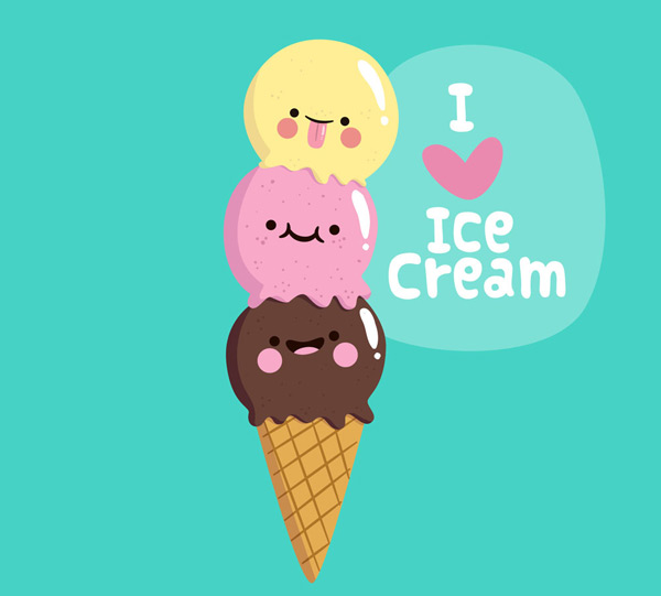 卡通表情冰淇淋
