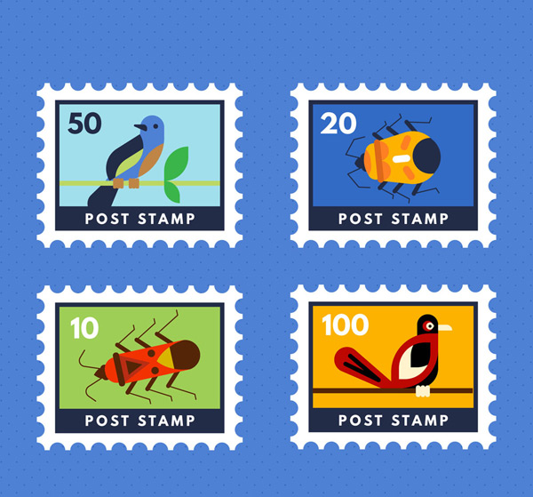 鸟和昆虫邮票