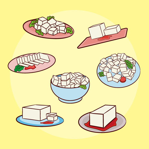 豆腐料理插画