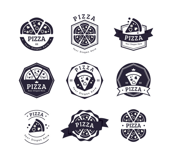 黑色披萨店标志