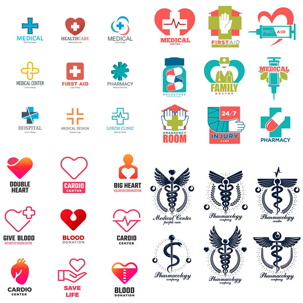医药主题logo矢量素材,红十字,医疗机构,卫生机构,医院logo,医院标志