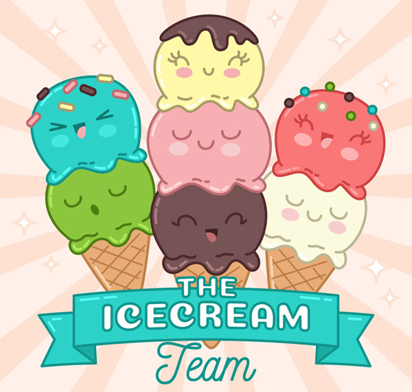 彩绘夏季冰淇淋