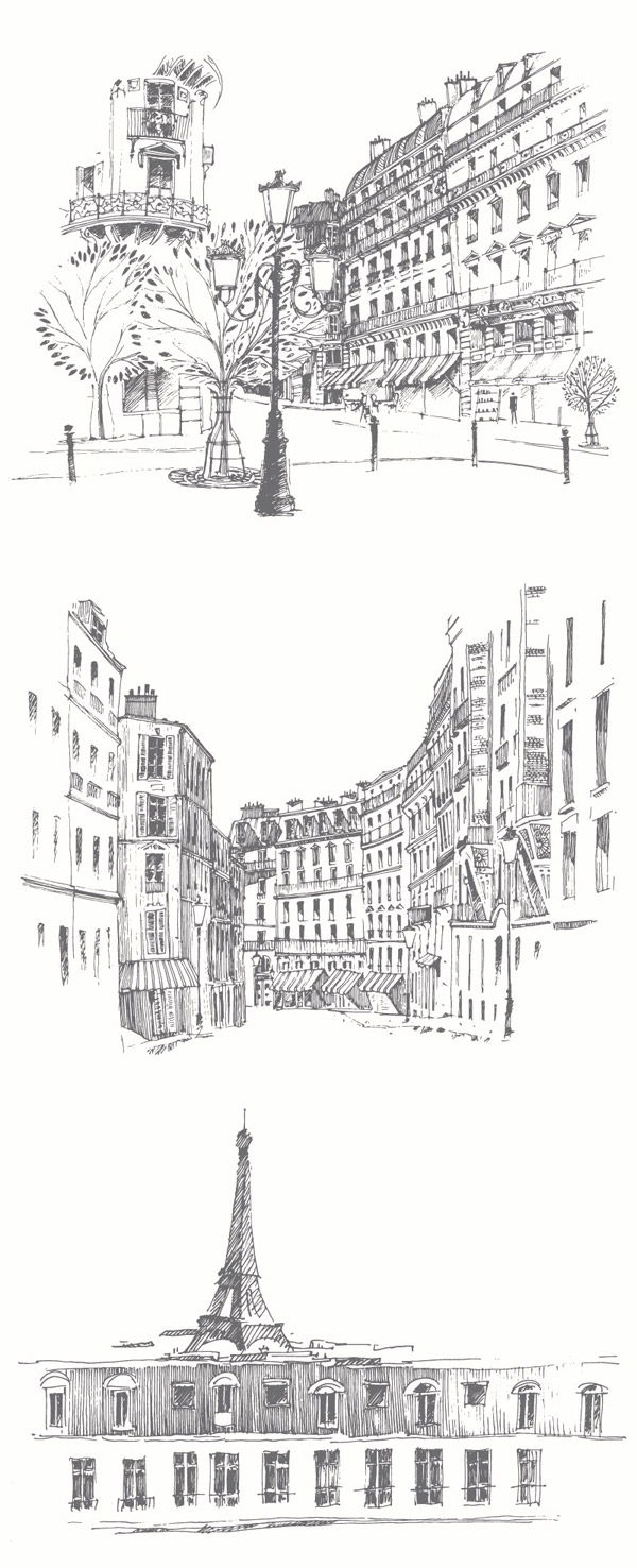 巴黎街景素描