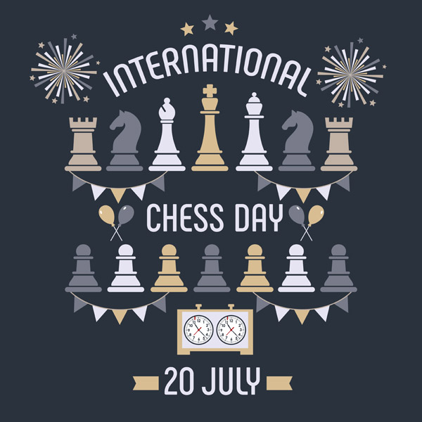 国际象棋日矢量