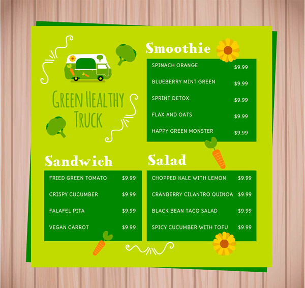 绿色餐车菜单