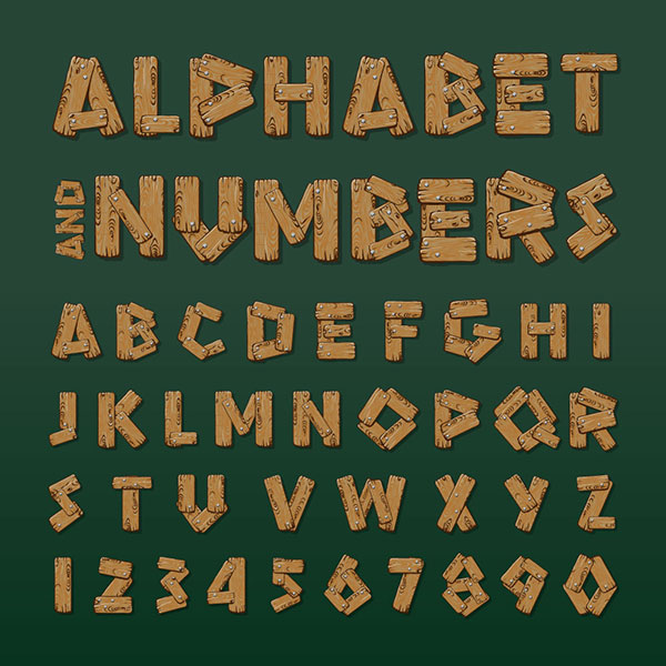 木制字母数字