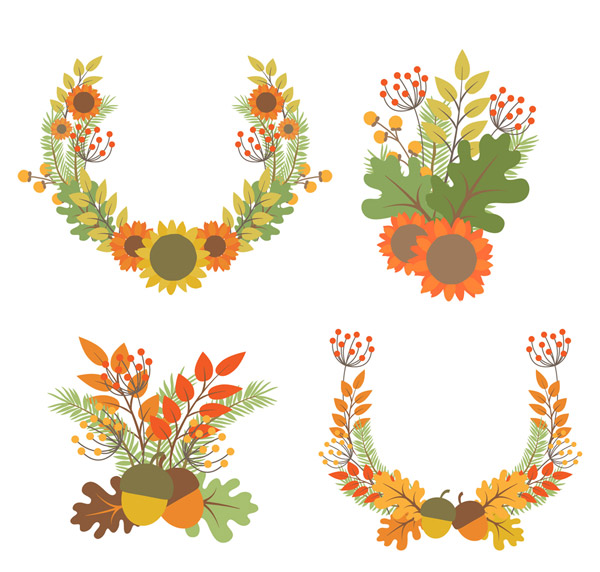 秋季花束和花环