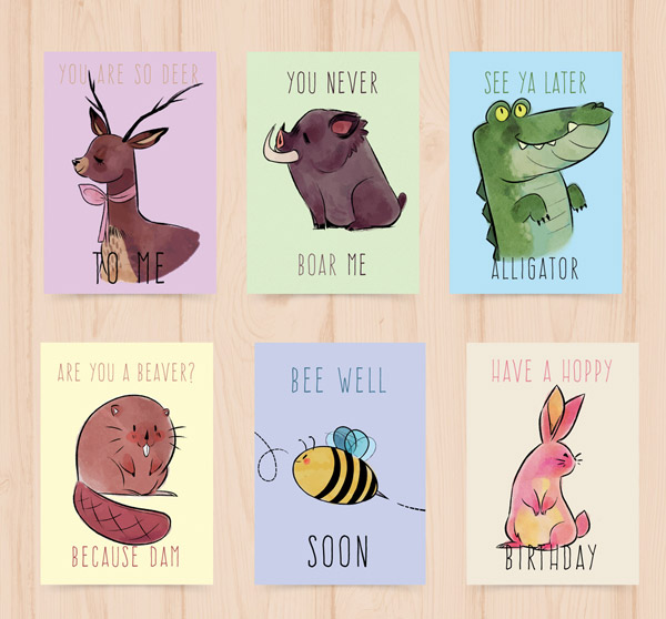 彩绘动物卡片