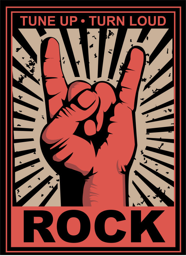 rock手指复古海报