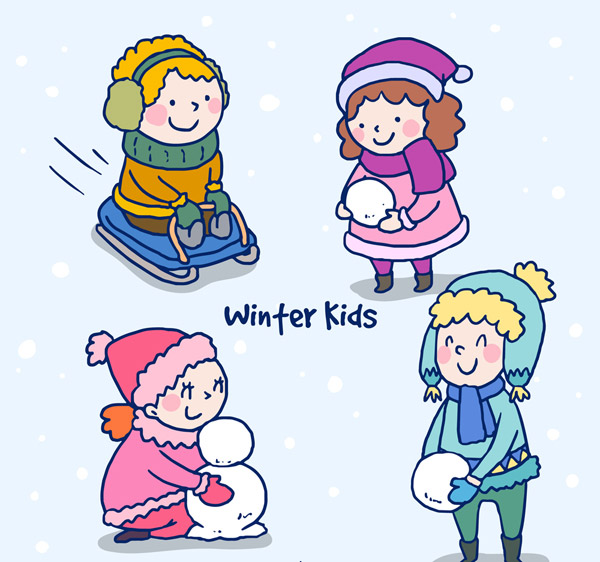可爱冬季儿童