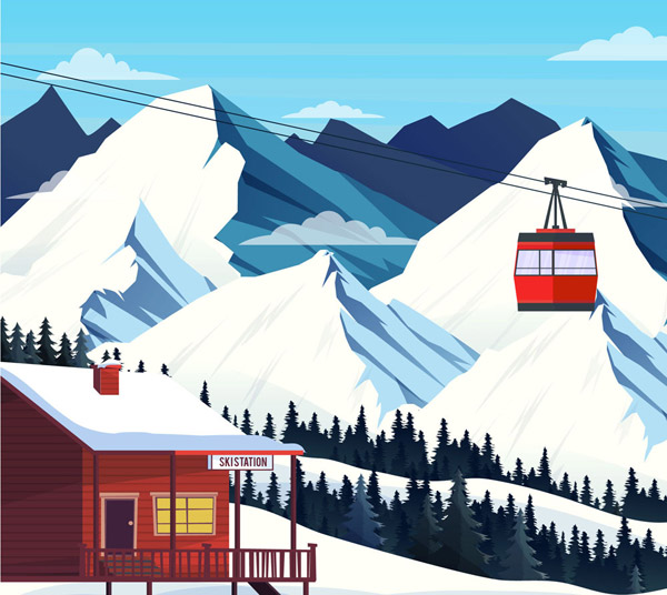 冬季滑雪场风景