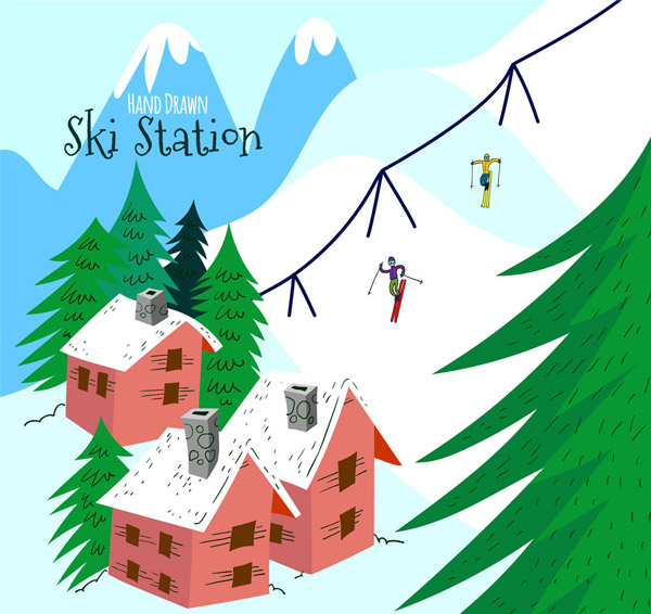 彩绘雪山滑雪场