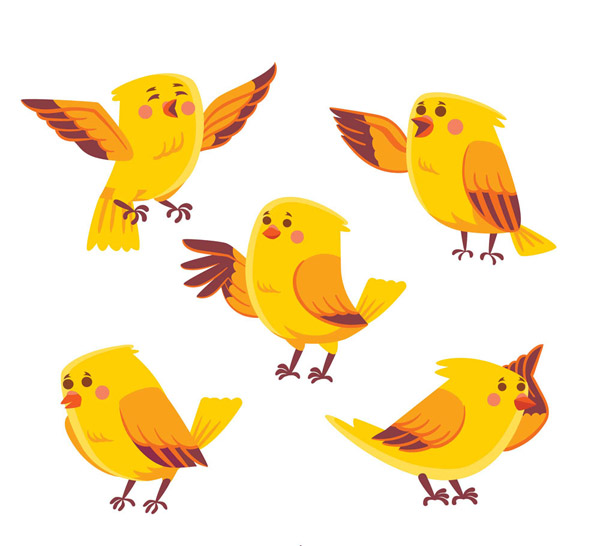 黄色鸟设计矢量