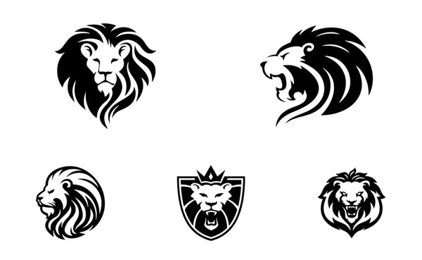 0点多样式狮子造型标志创意矢量素材v04下载,创意设计,logo,标志,狮子