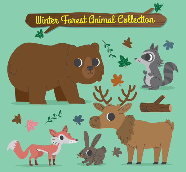 冬季森林动物