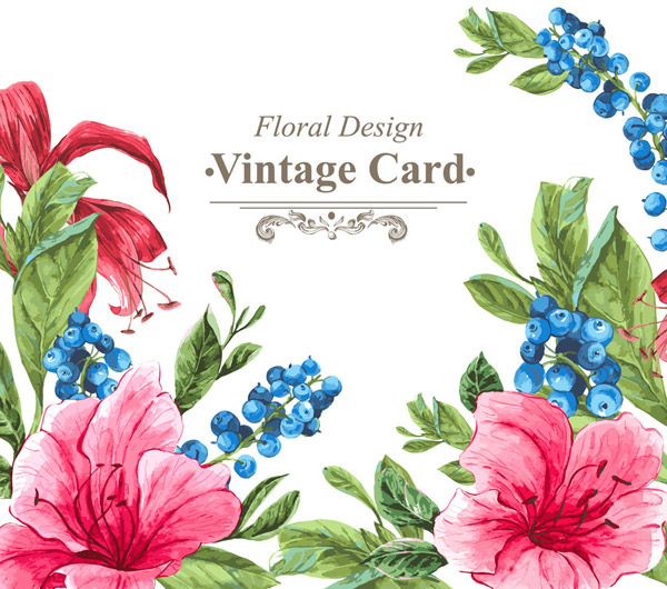 水彩绘花卉卡片