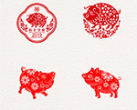 猪年春节剪纸艺术