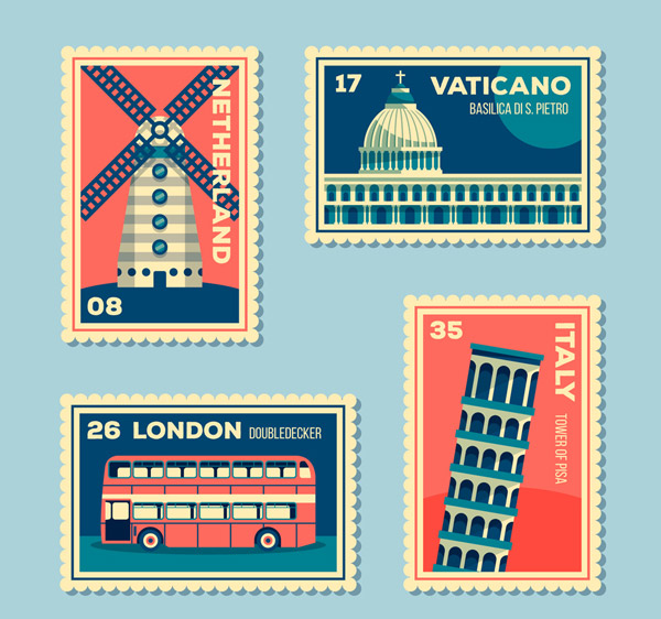 环球旅游邮票