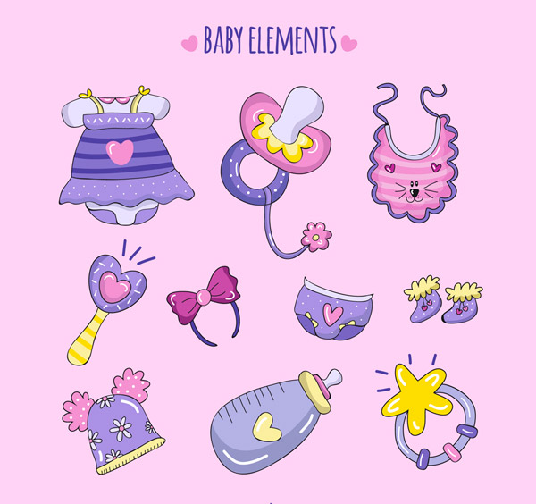 紫色婴儿用品