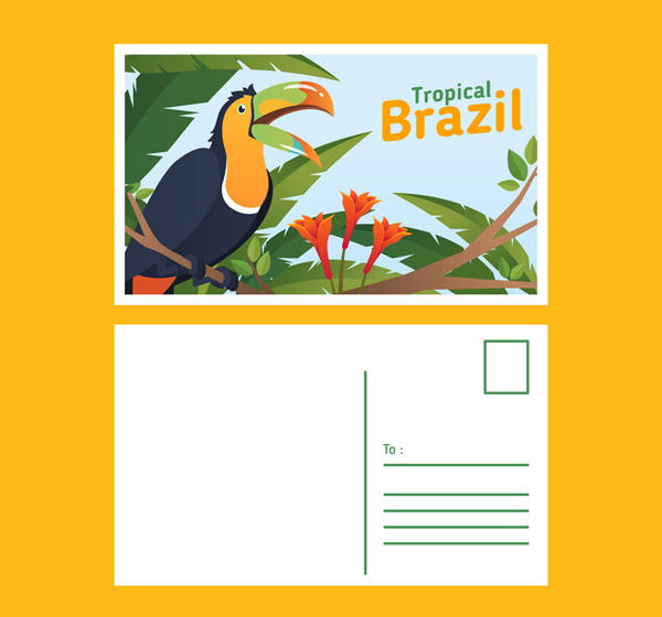 巴西巨嘴鸟明信片
