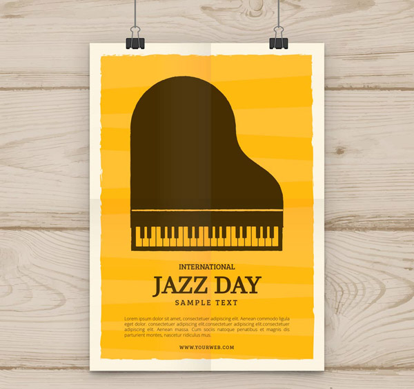 爵士乐日钢琴海报