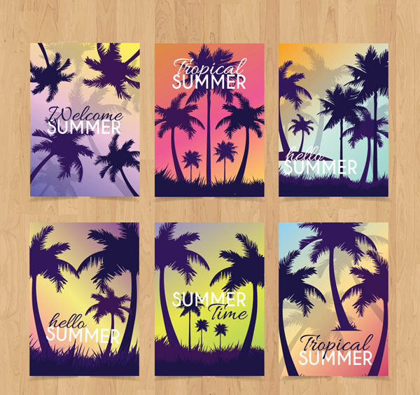 夏季棕榈树卡片