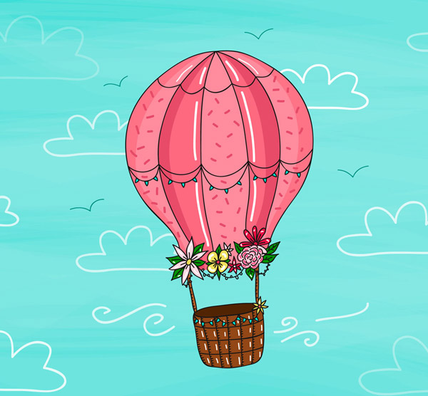 花卉装饰热气球