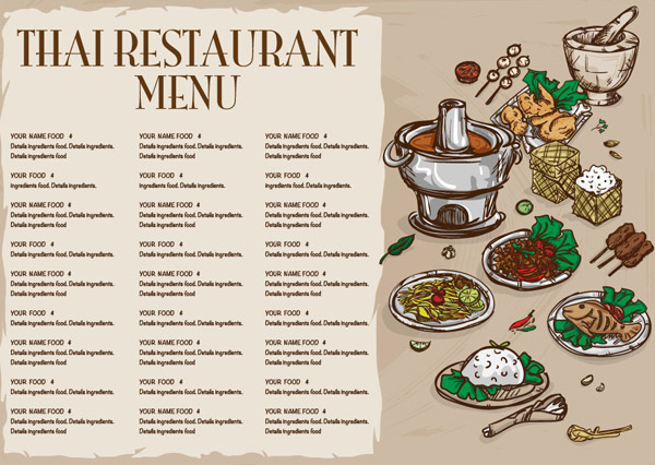 泰国餐馆菜单