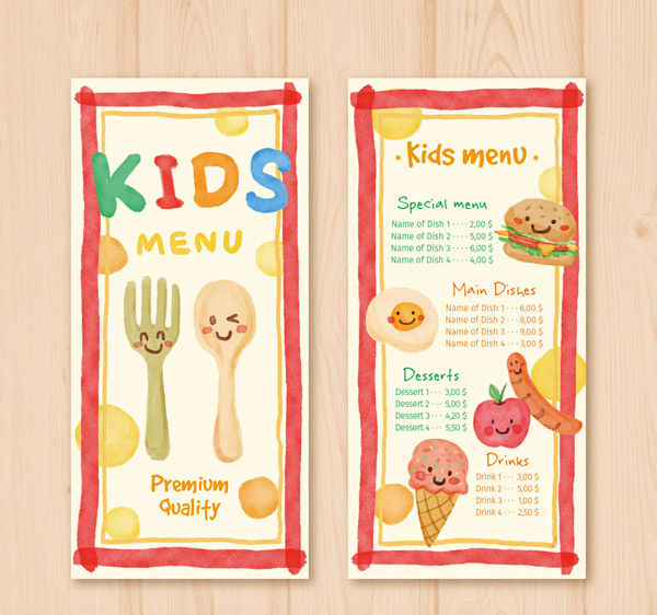 儿童菜单设计