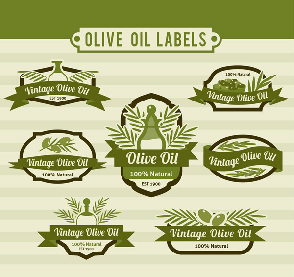 绿色橄榄油标签