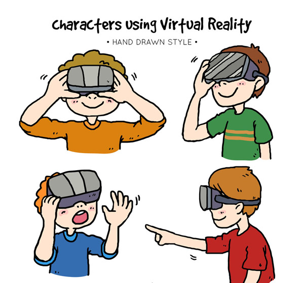 戴VR头显的男孩