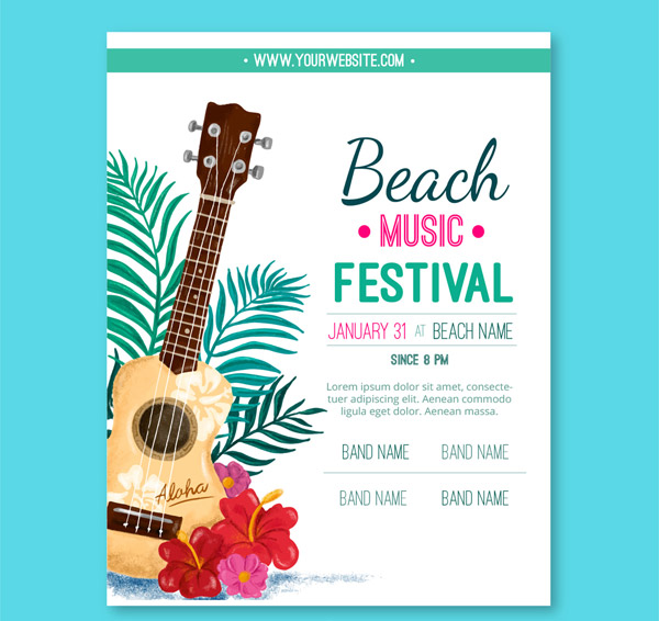 沙滩音乐节宣传单