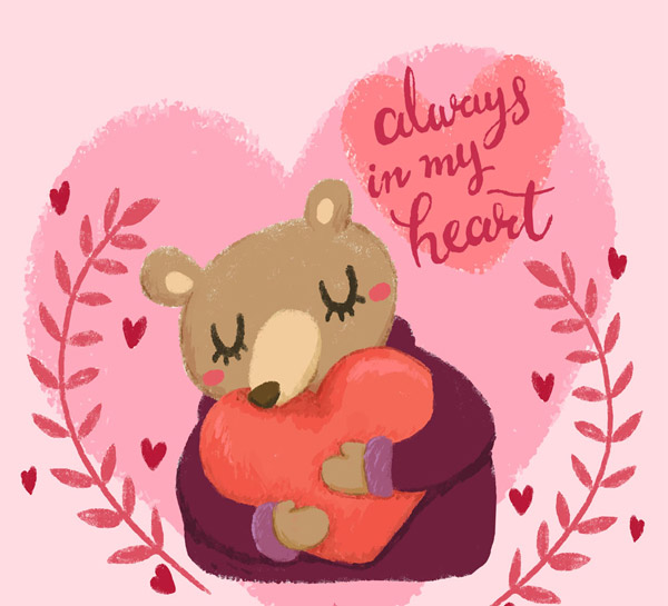 怀抱爱心的熊