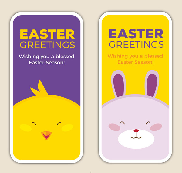 兔子复活节祝福卡