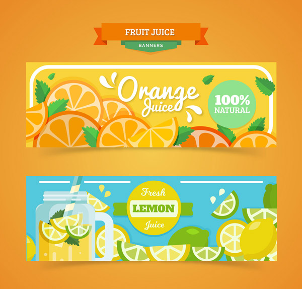 柑橘类果汁banner