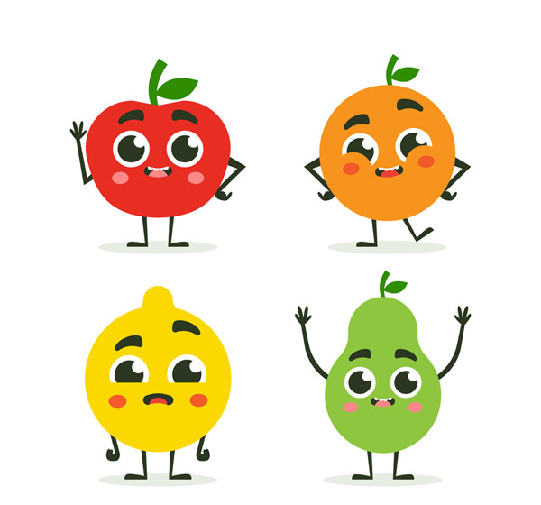 4款可爱表情水果