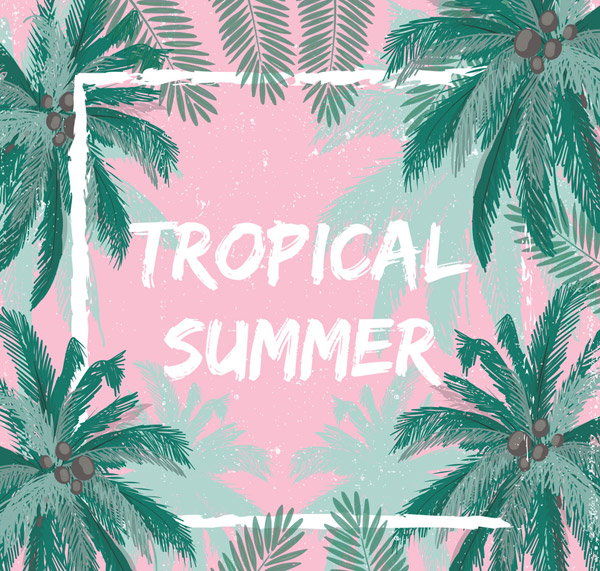 夏季热带棕榈树框架