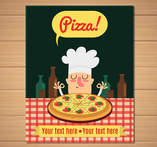 做披萨的厨师卡片