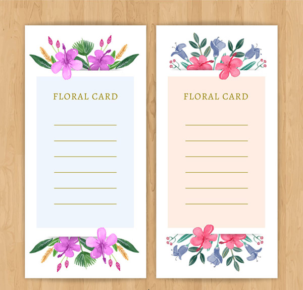 热带花卉信纸卡片