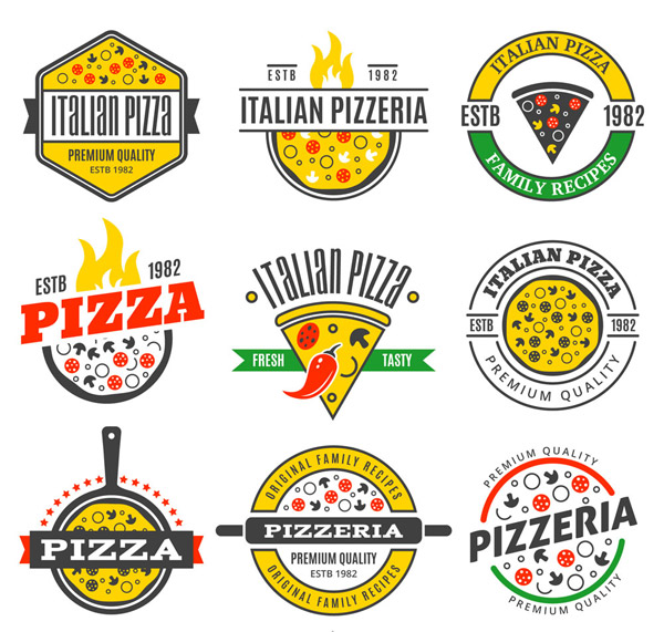 彩色披萨店标志