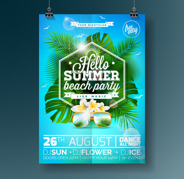 夏季沙滩派对海报