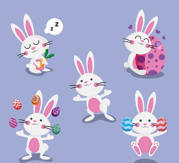 卡通白兔和彩蛋