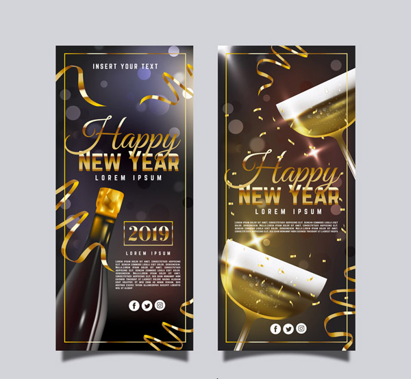 新年香槟酒banner