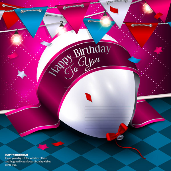 生日气球和三角拉旗