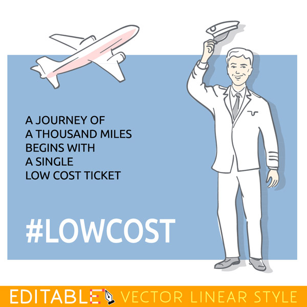 飞机低成本宣传海报
